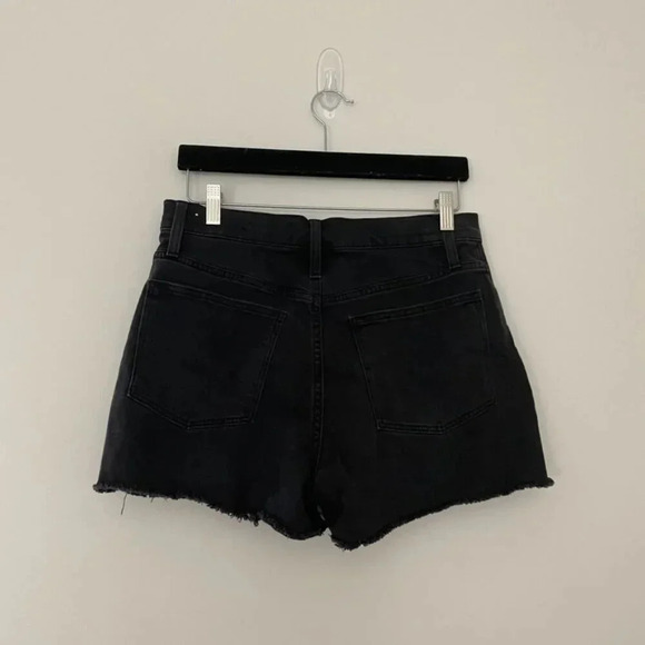 Madewell High Rise Denim Boyshorts in Faded Black Button Through Size 29 - Picture 2 of 5